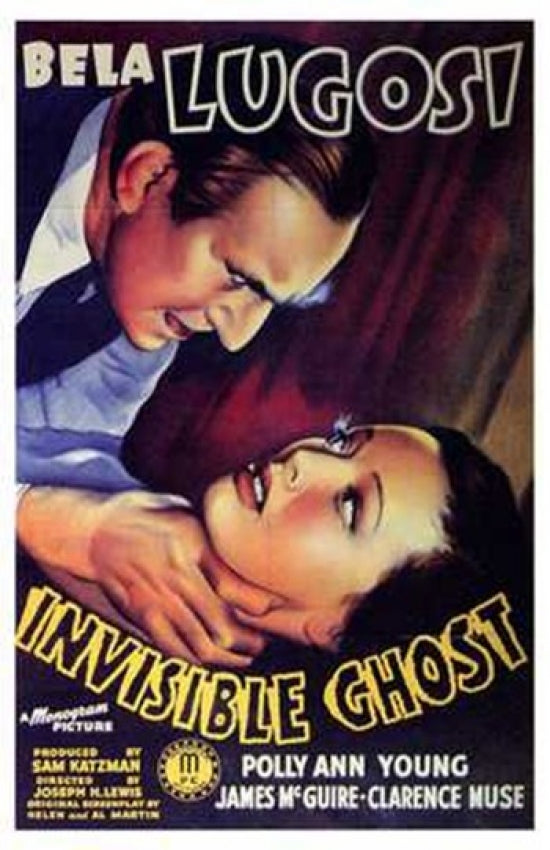 Invisible Ghost Movie Poster Print showcasing classic horror film art.