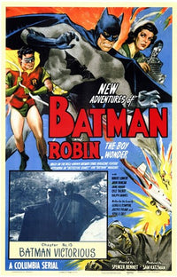 Batman and Robin Movie Poster Print featuring iconic superhero duo.