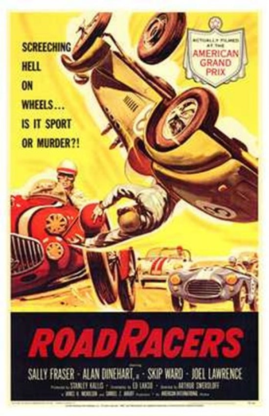 Road Racers Vintage Advertisement Movie Poster featuring classic racing design.