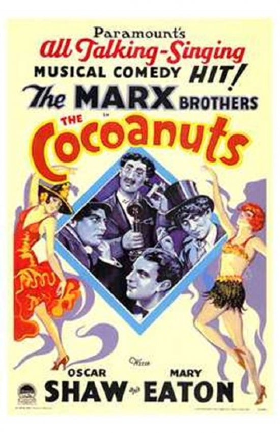 The Cocoanuts Movie Poster Print featuring classic film design.