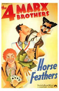 Horse Feathers Movie Poster Print featuring vibrant colors and classic film imagery.