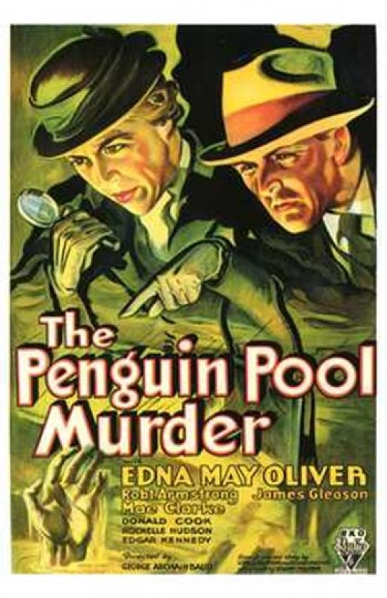 The Penguin Pool Murder movie poster print, vintage film art.