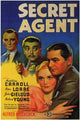 Secret Agent Movie Poster Print featuring vibrant colors and iconic design.