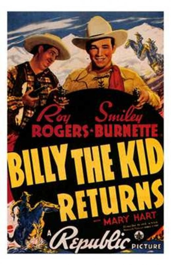Billy the Kid Returns Movie Poster Print showcasing classic Western film art.