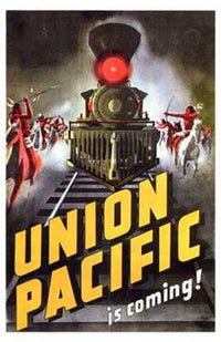 Union Pacific Movie Poster Print showcasing vintage train art.