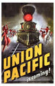 Union Pacific Movie Poster Print showcasing vintage train art.