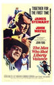 The Man Who Shot Liberty Valance movie poster print featuring classic western film art.