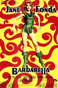 Barbarella Movie Poster Print featuring vibrant sci-fi art.