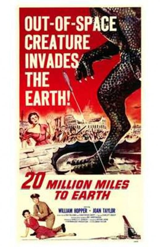 20 Million Miles to Earth Movie Poster Print showcasing classic sci-fi artwork.