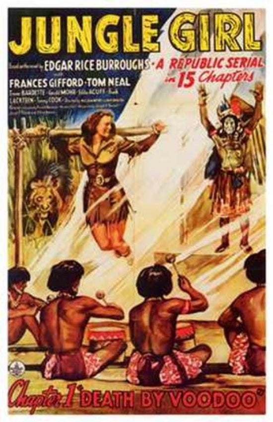 Jungle Girl Movie Poster Print featuring exotic jungle theme.