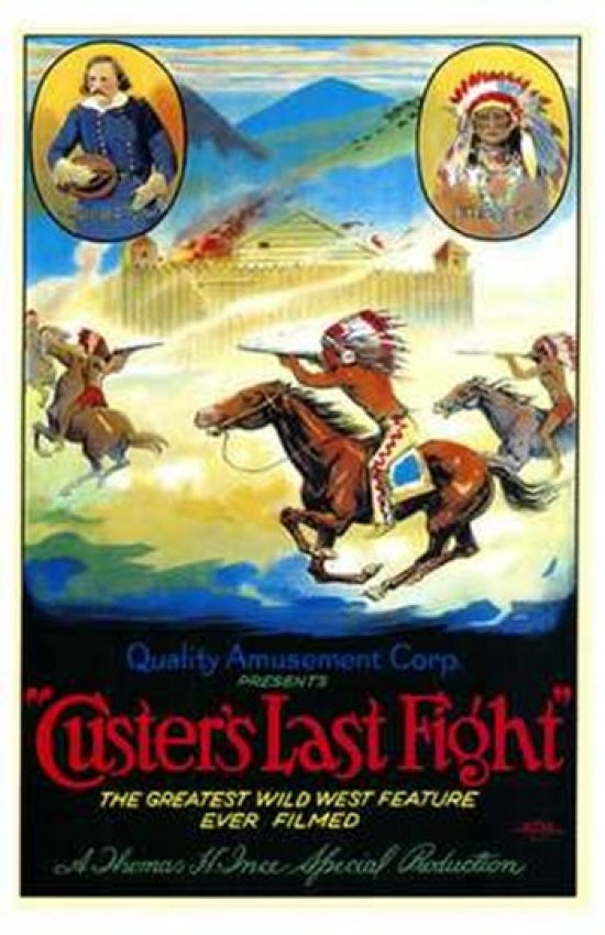 Custer's Last Fight Movie Poster Print showcasing a dramatic historical scene.