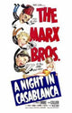 Night in Casablanca Movie Poster Print showcasing classic cinema charm.