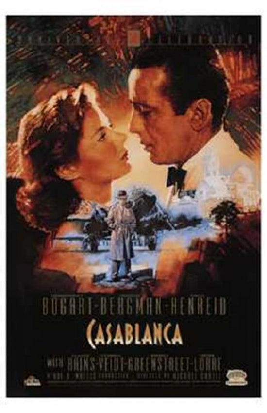 Casablanca Movie Poster Print featuring classic film artwork.