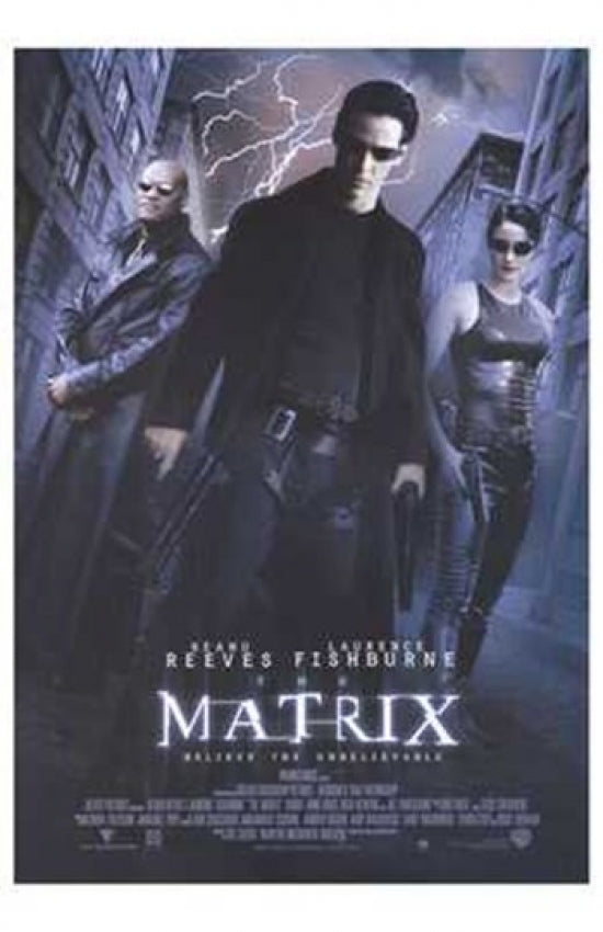 The Matrix Movie Poster Print featuring iconic sci-fi art.