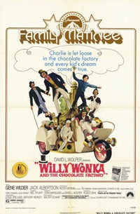 Willy Wonka and the Chocolate Factory Movie Poster with vibrant colors and nostalgic design.
