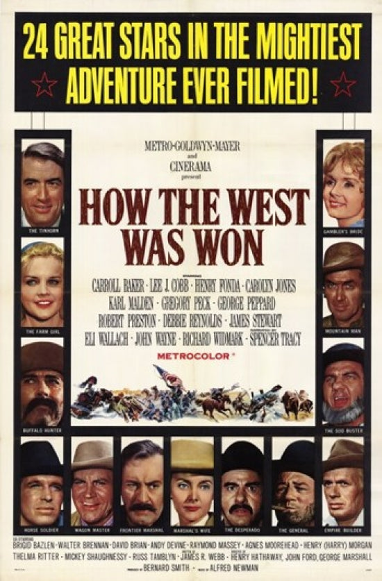 How the West Was Won Movie Poster showcasing classic American cinema.