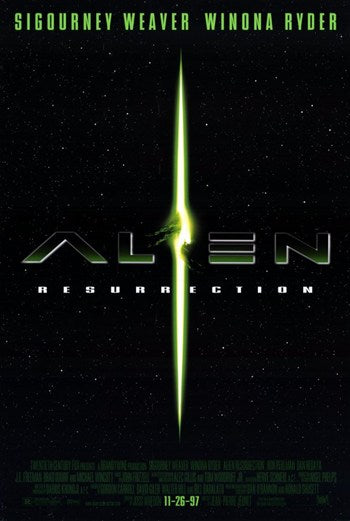 Alien Resurrection Movie Poster Print showcasing iconic sci-fi imagery.