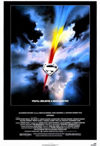 Superman the Movie Poster featuring iconic superhero imagery