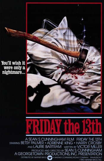Friday the 13th Movie Poster featuring iconic horror elements