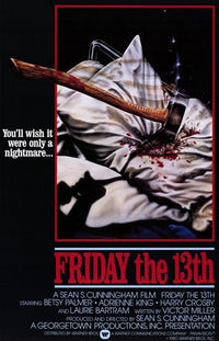 Friday the 13th Movie Poster featuring iconic horror elements