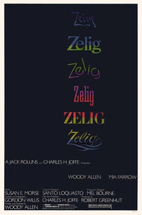 Zelig Movie Poster Print showcasing Woody Allen's unique film style.