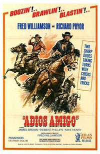 Adios Amigo Movie Poster Print featuring vibrant colors and cinematic imagery.