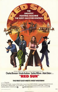 Red Sun Movie Poster Print featuring vibrant colors and cinematic art.