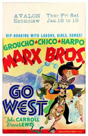 Go West Movie Poster Print showcasing vibrant imagery and classic film theme.