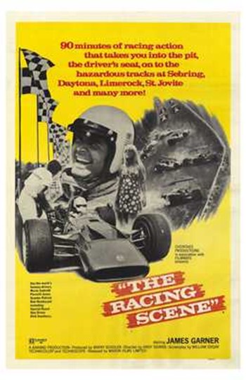The Racing Scene Movie Poster Print showcasing a thrilling motorsport scene.