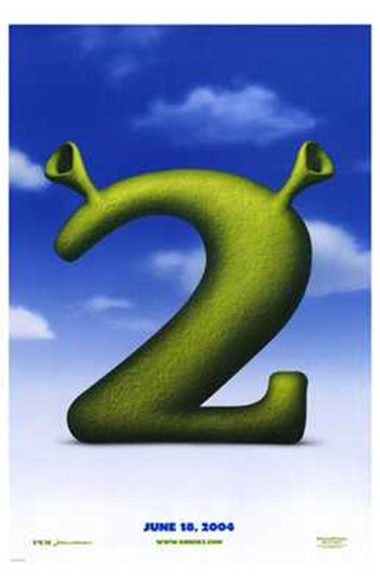 Shrek 2 Movie Poster Print featuring colorful characters from the film.