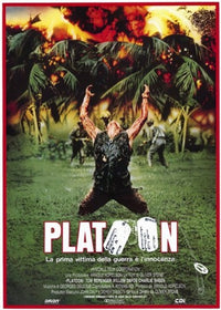 Platoon Movie Poster Print showcasing intense war film imagery.
