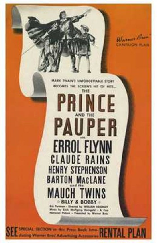 The Prince and the Pauper Movie Poster Print showcasing a classic film.