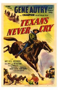 Texans Never Cry Movie Poster Print featuring vibrant colors and striking imagery.