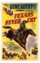 Texans Never Cry Movie Poster Print featuring vibrant colors and striking imagery.