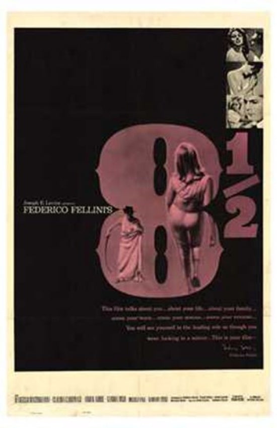 8 1/2 Movie Poster Print showcasing classic film artwork.