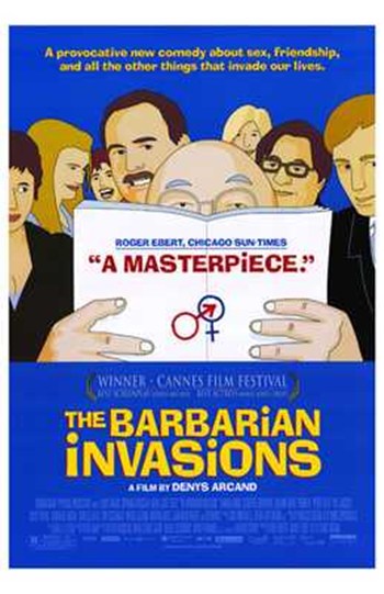 The Barbarian Invasions Movie Poster Print showcasing cinematic artwork.