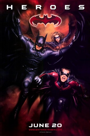 Batman and Robin Movie Poster Print featuring iconic superhero imagery.