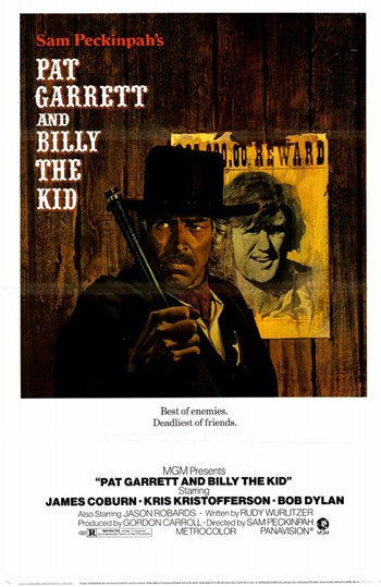 Pat Garrett and Billy the Kid movie poster print featuring iconic imagery from the film.