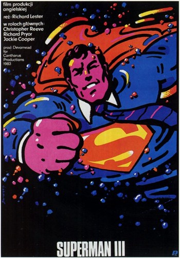 Superman 3 Movie Poster Print showcasing iconic superhero film art