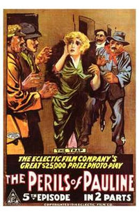 The Perils of Pauline Movie Poster Print featuring classic film artwork.