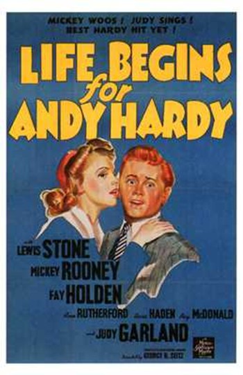 Life Begins for Andy Hardy Movie Poster Print showcasing classic film.