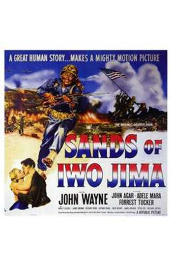 Sands of Iwo Jima Movie Poster Print showcasing heroic imagery.