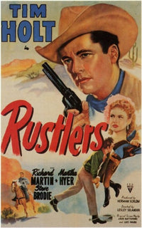 Rustlers Movie Poster Print showcasing classic western film art