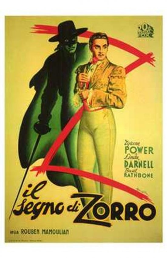 The Mark of Zorro Movie Poster Print showcasing classic cinema adventure.