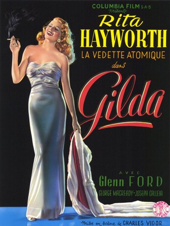 Gilda Movie Poster Print featuring Rita Hayworth from classic film.