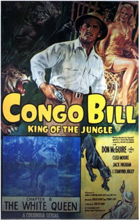 Congo Bill Movie Poster Print featuring bold adventure theme.