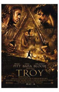 Troy Movie Poster featuring epic scenes from the historical drama