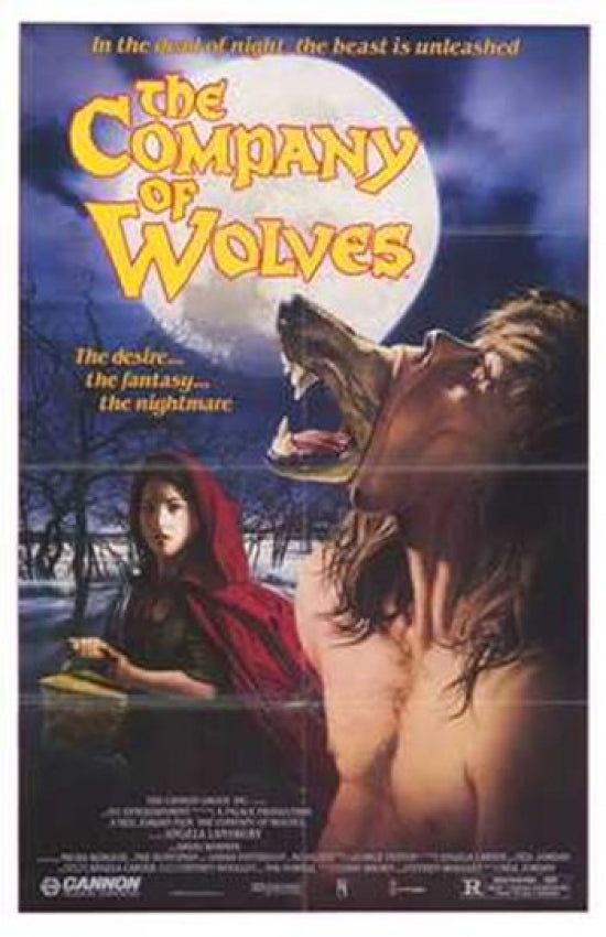 The Company of Wolves Movie Poster Print featuring dark fantasy imagery.