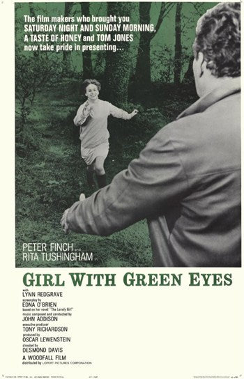 Girl with Green Eyes Movie Poster Print, vibrant cinematic art for home decor.