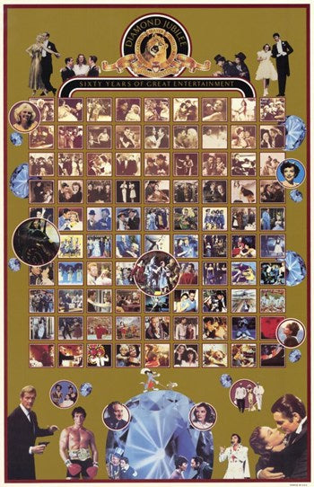MGM Diamond Jubilee Movie Poster Print showcasing classic films.